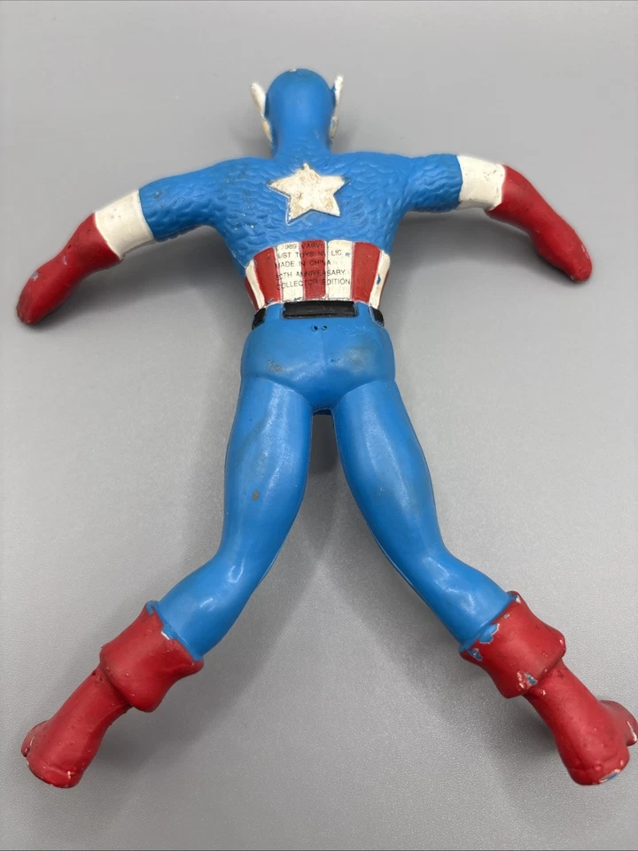 1989 Just Toys Marvel Super Hero CAPTAIN AMERICA Bendable Figure 6' - Image 2 of 2