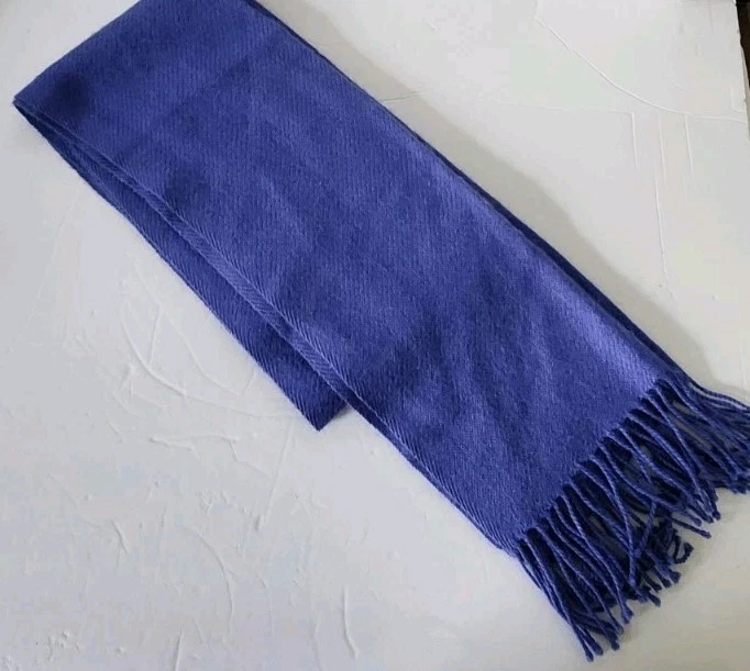 Cachecol 100% bebê alpaca azul peruano feito à mão cachecol com franjas tecido cachecol escovado - Imagem 2 de 3