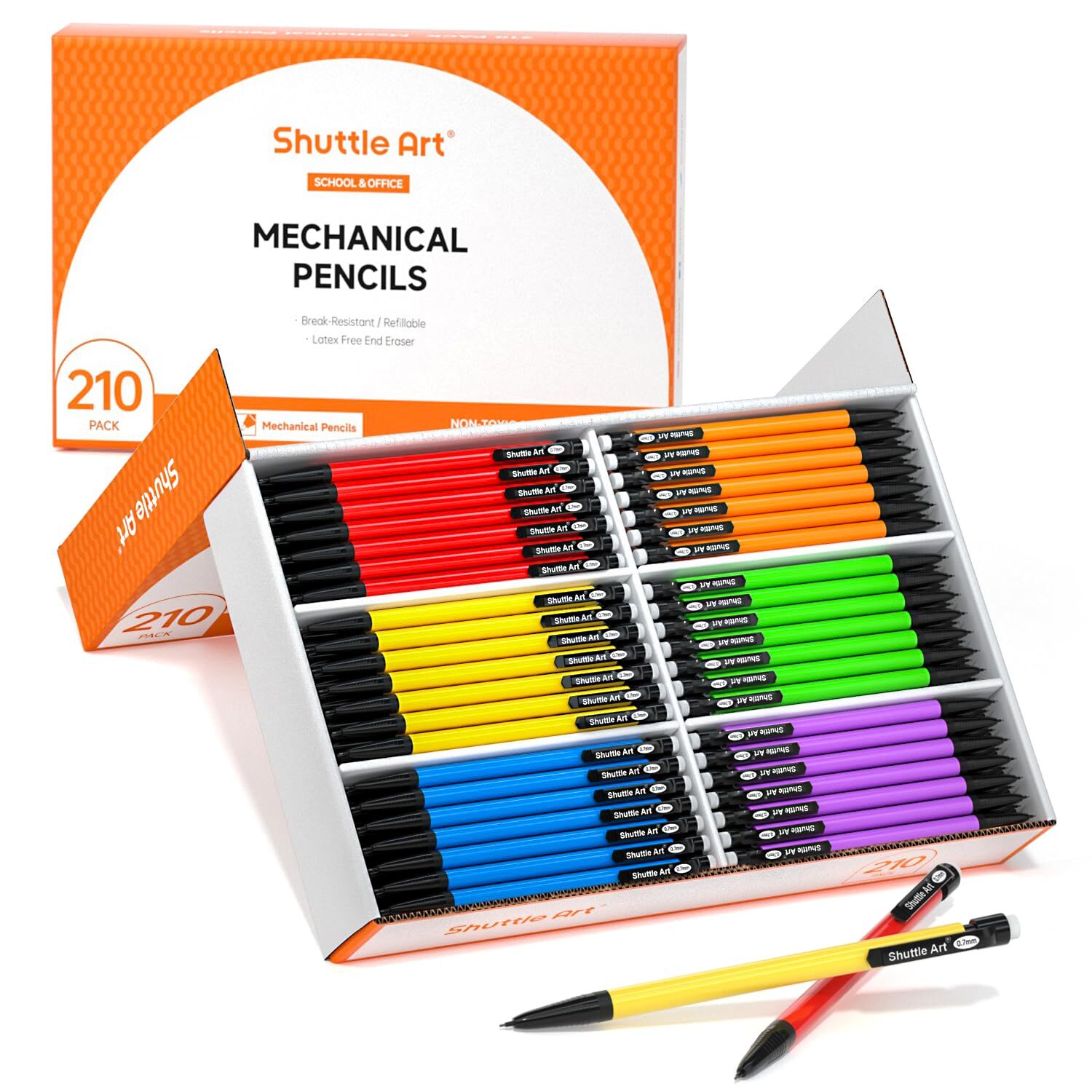 Mechanical Pencils, 210 Pack Bulk Mechanical Pencils 0.7mm Medium Point, HB #...-image