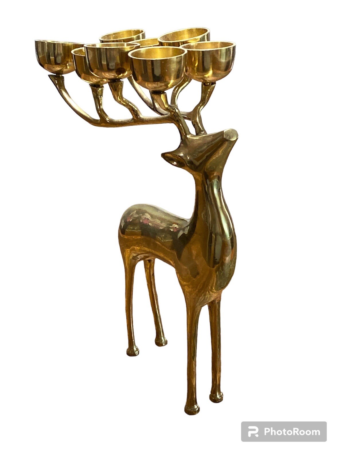 Pottery Barn Brass Deer Candle 8 Votive Holder Reindeer eBay