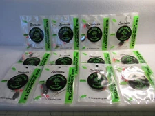 12 FLOUNDER RIGS SINGLE SZ 1/0 HOOK DOUBLE SPINNER BLADES 24" LONG BEADED 60 LB