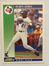 1992 Score #490 Ruben Sierra Texas Rangers