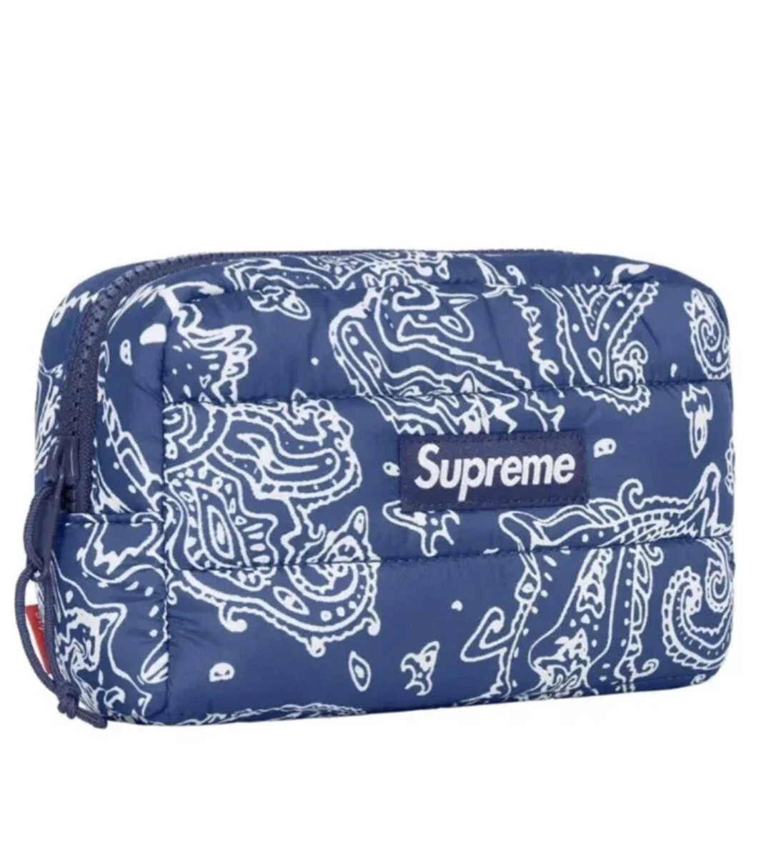 Supreme Puffer Backpack Blue Paisley