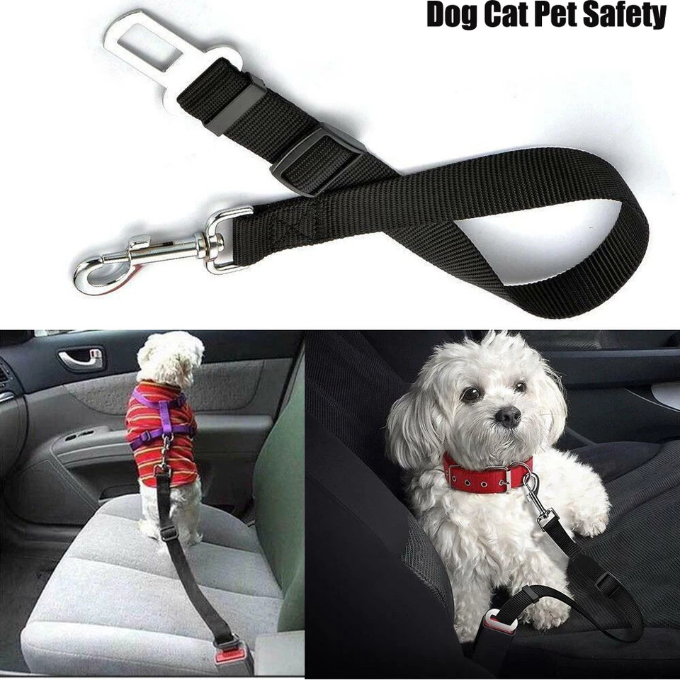 Adjustable Pet Cat Dog Car Safety Belt Collars Pet Restraint Leash Travel Clip - Image 2 of 4