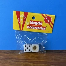 DICE WHITE VALVE DUST CAPS FOR OLD SCHOOL BMX GT MONGOOSE SCHWINN VINTAGE NOS