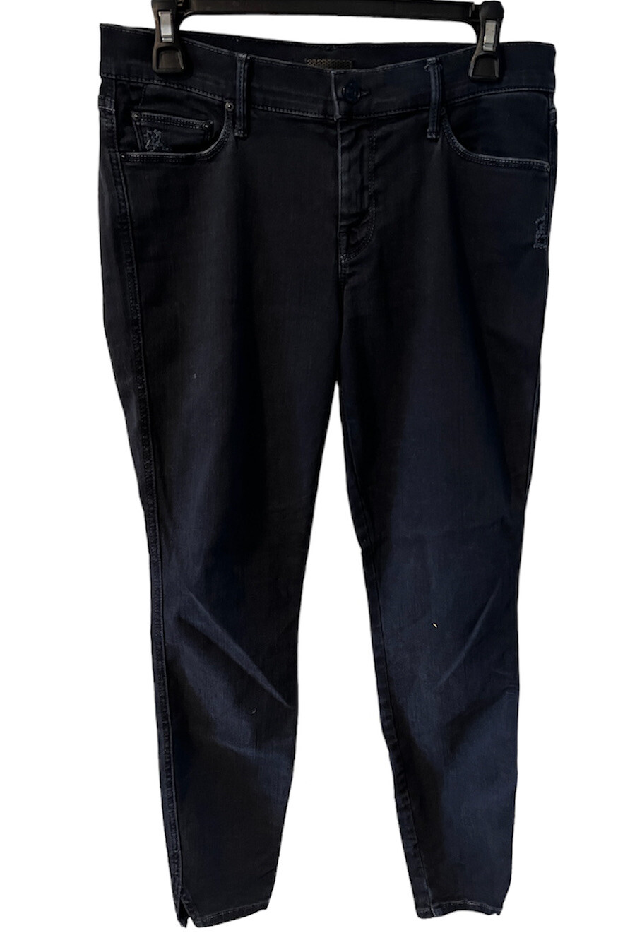 Mother jeans The Vamp sz 29 womens dark navy ankle distressed USA Made stretch