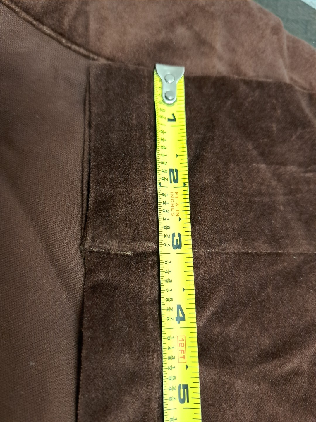 Brown Velour Velvet Valance Curtains 54x17½ Window Topper Scalloped Beaded Retro