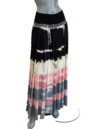 MICHAELE VOLLBRACH Original Vintage Hand Painted Long Voluminous Painterly Skirt