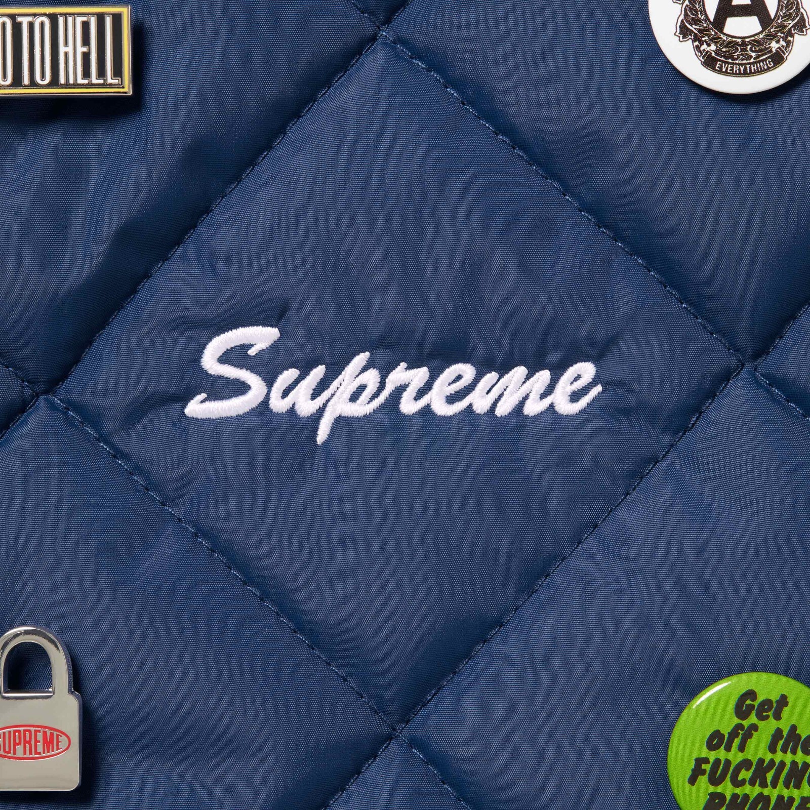 Supreme Pins Quilted Work Vest 2colors Black Navy Size S-XXL Brand New ...