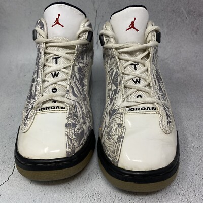 Nike Air Jordan Dub Zero White Cement Basketball Shoes Youth Sz 4.5Y 311047-161