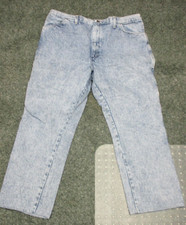 Vtg. Rustler Jeans Mens Sz 40 x 30 Blue Stonewashed Altered Made in USA