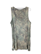 ZARA Green Tie Dye Scoop Neck Sleeveless Summer Mini Dress Womans Size Large