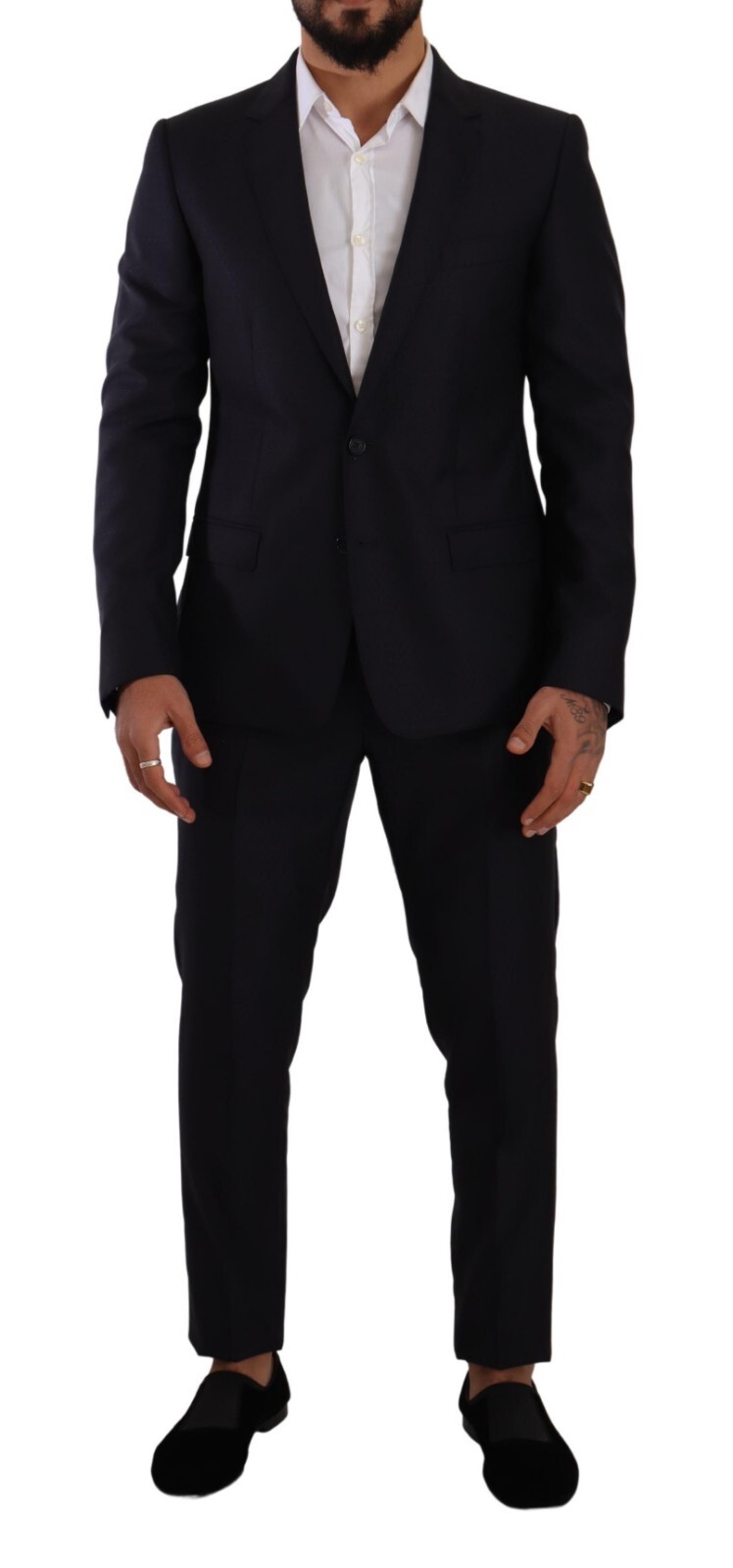 Костюм DOLCE & GABBANA Blue MARTINI Slim fit, пальто из 2 предметов, EU50 / US40 /L, средняя цена 3000 долларов США