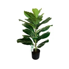 30" Little Artificial Fiddle Leaf Fig Tree/Faux Ficus Lyrata for Home Office ...