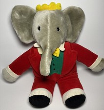 Vintage Babar the Elephant Plush 1988 Gund Macy's 14  Christmas Red Suit