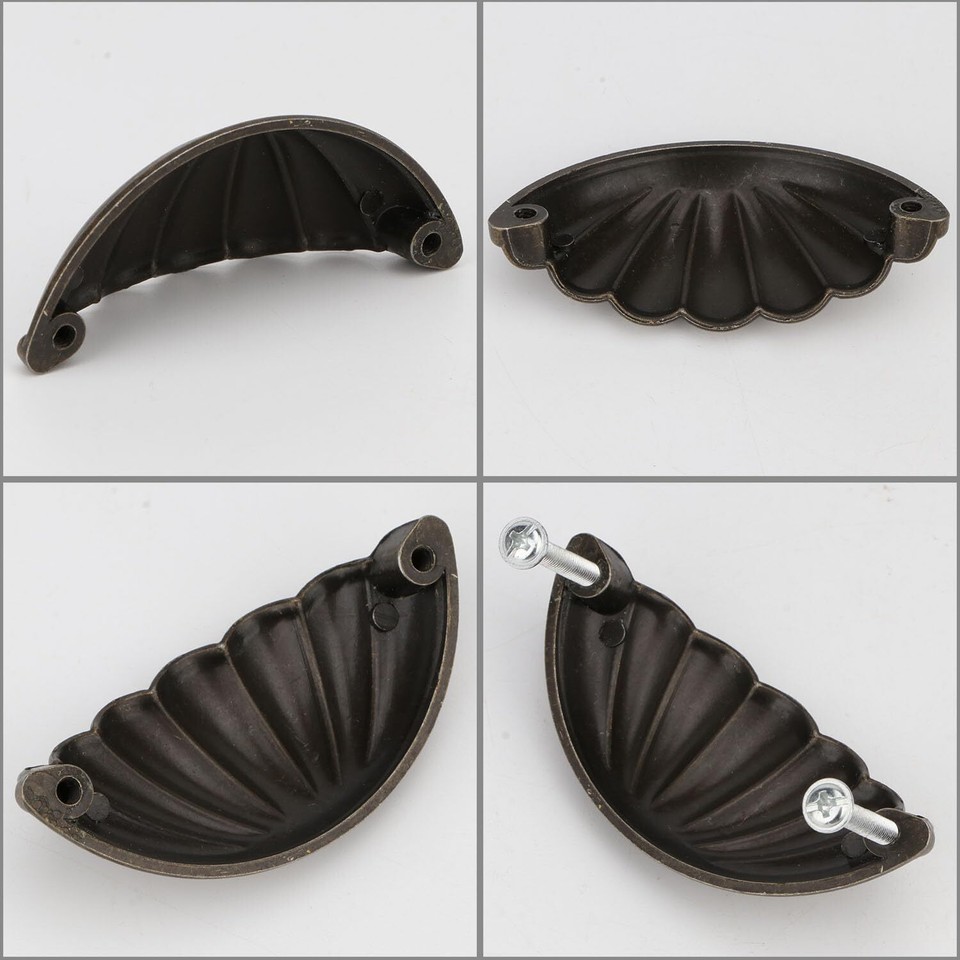 Shell Cup Handles Vintage Semi Circle Knobs for Furniture