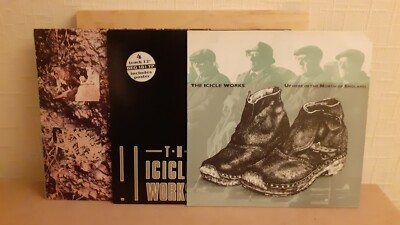 icicle works trio,greek debut album, evangeline 12'' with poster ,up here in nort