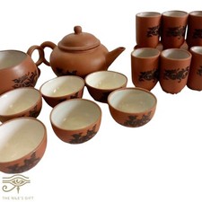 Vintage Japanese Handmade Ceramic Tea Set - Mini Cups, Jug, Bowl, Sugar Decor