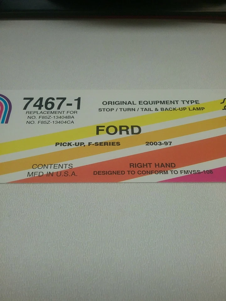 7467-1 Glo-Brite 7467 Lente de lámpara trasera de parada derecha para Ford F85Z-13404-BA Foto 3 de 3