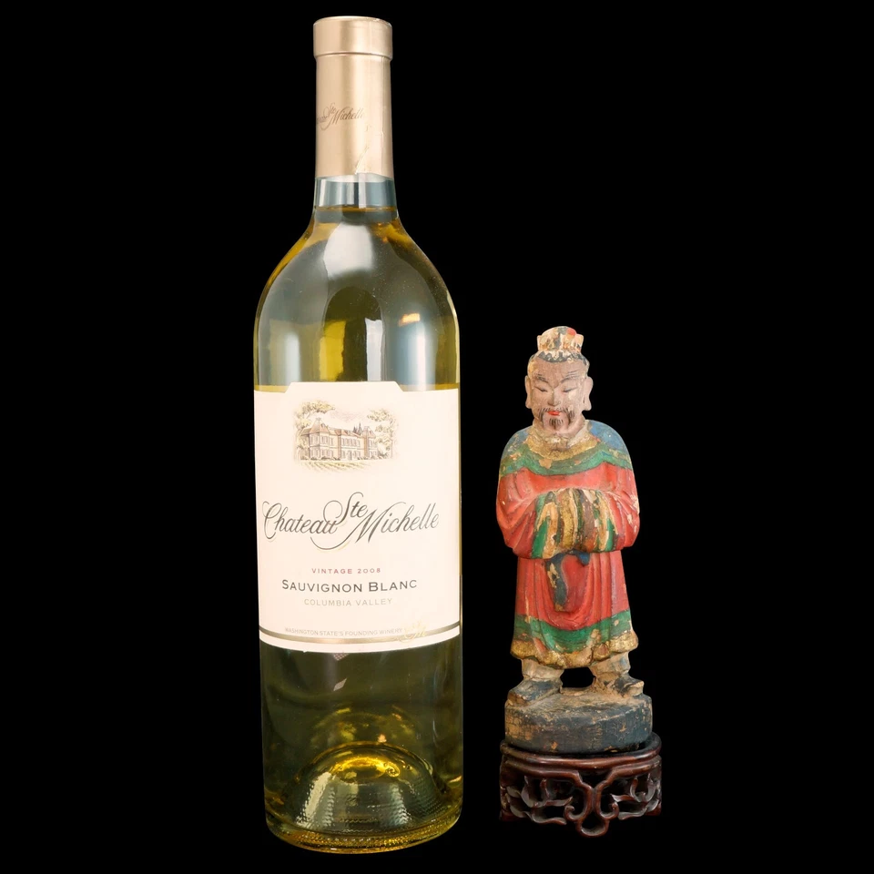 Altar chino de madera tallada Dios posiblemente Ming Foto 2 de 4