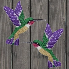Hummingbird Embroidered Patch — 2-Pack — Iron On