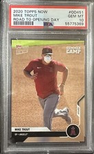Mike Trout PSA 10 2020 Topps Now Summer Camp Road To Opening Day Angels Mask
