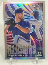Corey Kluber 2020 Donruss Optic Illusions Holo Prizm Insert #M9 Rangers M2