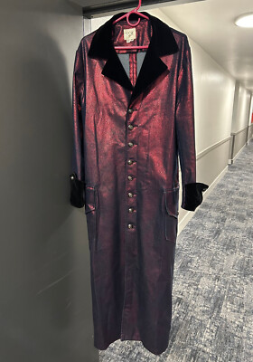 Vintage SHRINE HOLLYWOOD Goth red Victorian Long trench coat
