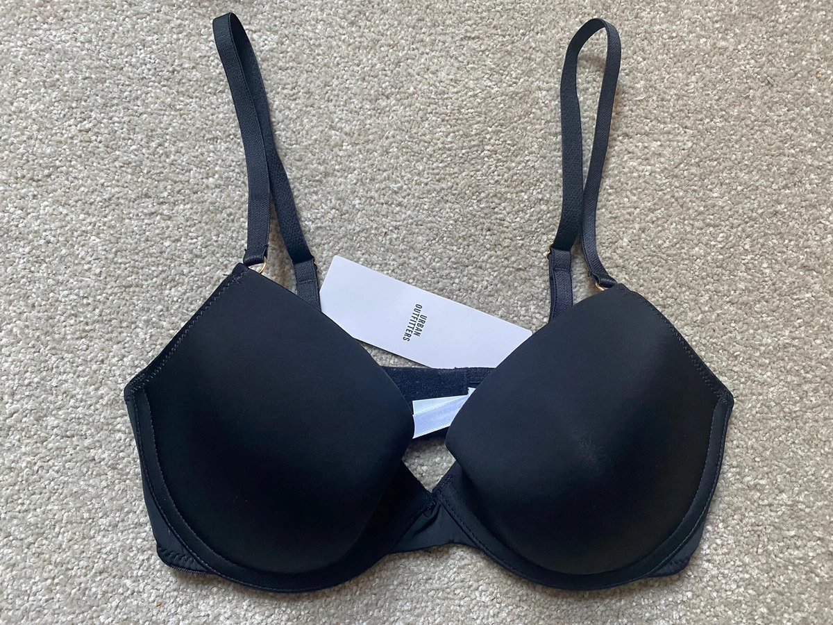 Urban Outfitters Out From Under Black Satin Push Up Bra - Size 32D