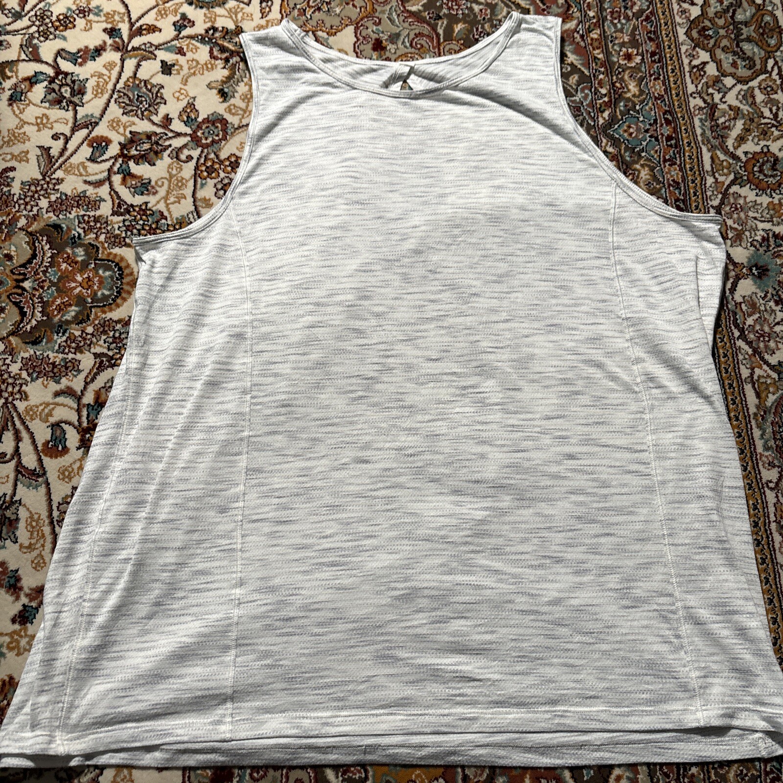 Lululemon Tank Top White Gray Open Split Back Act… - image 2