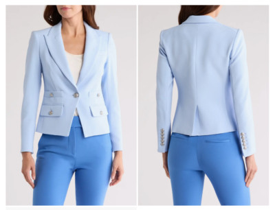 NWT $798 VERONICA BEARD Roya Blazer in Ice Blue 10