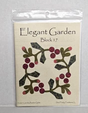 "Elegant Garden" Block of the Month Pattern Block 17 Laundry Basket Quilts 2007