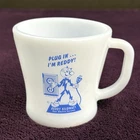 RARE! Vtg 1960s Reddy Kilowatt "Plug In" Electricity Fire-King Advertising Mug