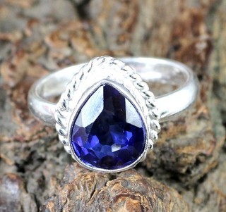Natural 8.05 Ct Blue Sapphire Pear Gemstone Certified Unisex Ring Fast Shipping