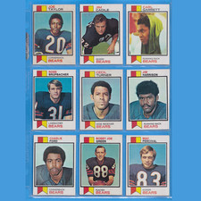 1973 Chicago Bears Lot (9 cards, EX+) Vintage Topps Football Partial Team Set