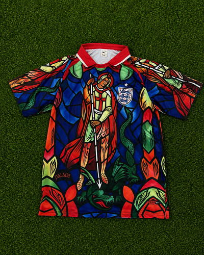 Nike x Palace England Jersey Mens Medium Crimson Red St George Stained Glass M