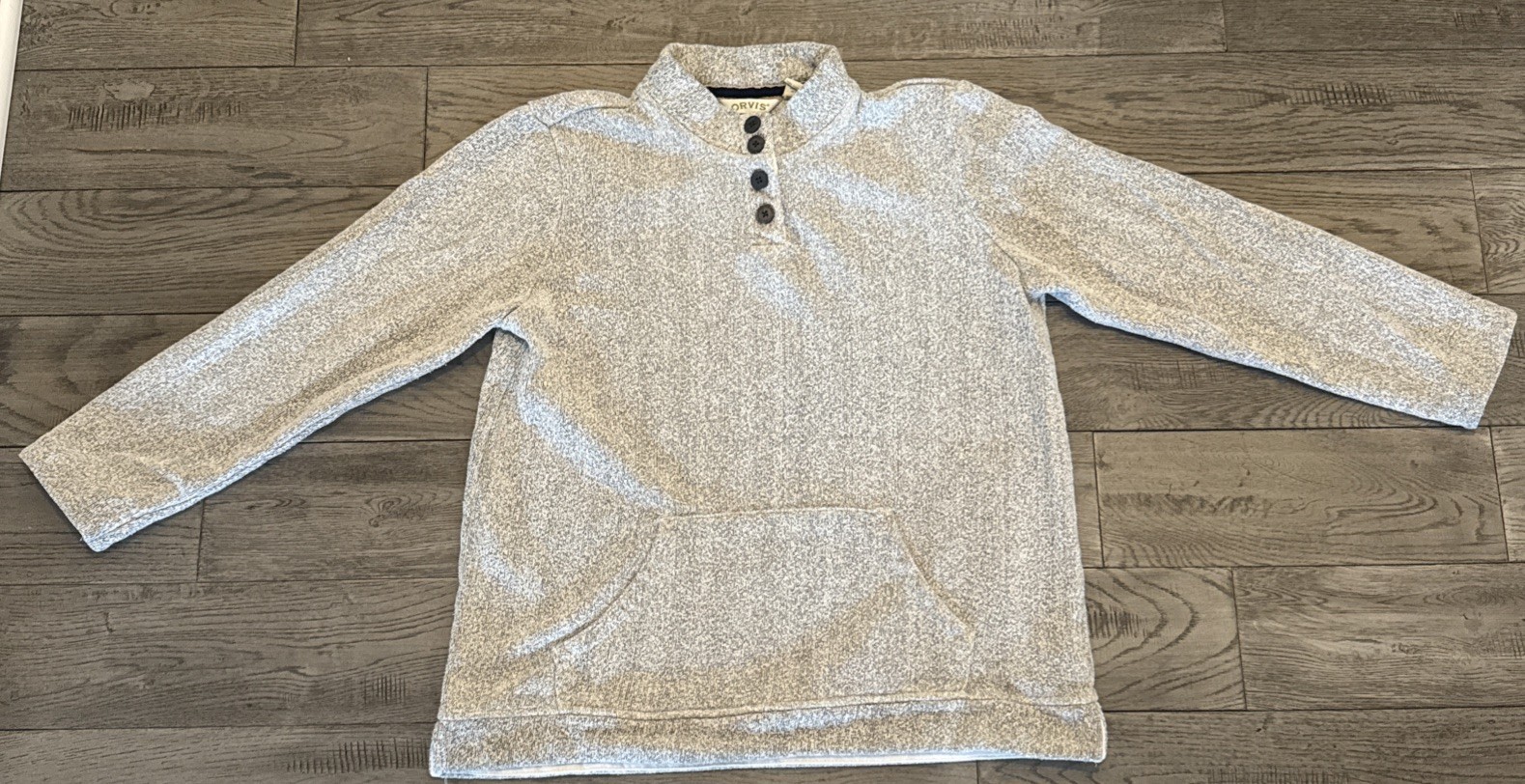 Orvis Gray Quarter Button Up Pullover Jacket Size… - image 1