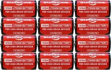 Brand New! SureFire CR123A 123A 3 Volt Lithium Batteries - 12 Pack! EXP 12/2026