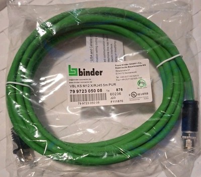 Binder 79 9723 050 08 Verbindungsleitung M12-X / RJ45 5m PUR Industrial Ethernet