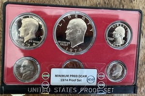 🔥 Deal.  1974 S US Mint PROOF COINS.  PR69 DCAM. ICG. Ike, Kennedy...Save $$$ 
