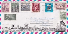 España Palma de Mallorca Paseo Marítimo a Bélgica recuerdo correo aéreo cubierta XA22