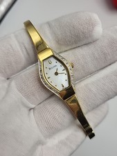  335 Bulova 98R105 Gold Tone Diamond Mother of Pearl Dial Dress Women's Watch