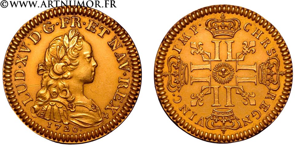 Louis XV - Refrappe moderne du Louis d'or, (1720) - Photo 1/1