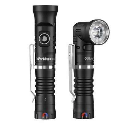 Wurkkos HD11 Right Angle Flashlight with Red Light, 1800 Lumens 90 