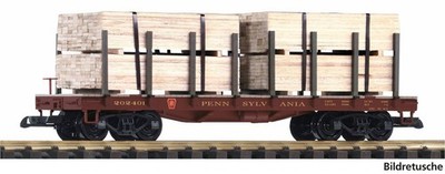PIKO G Scale ~ New 2026 ~ Flatcar ~ Lumber Load ~ Pennsylvania Railroad ~ 38799