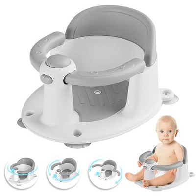 Wannensitz Baby Ergonomisch mit Rückenlehne Armlehnen 4 Saugnäpfe Badehilfe
