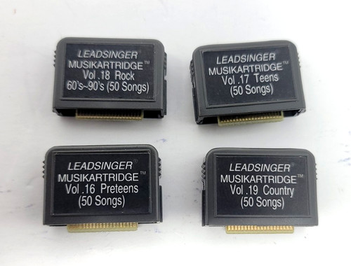 Lot of 4 Leadsinger Musikartridge Vol. 16,17,18,19 Wireless Duet Chip Cartridges