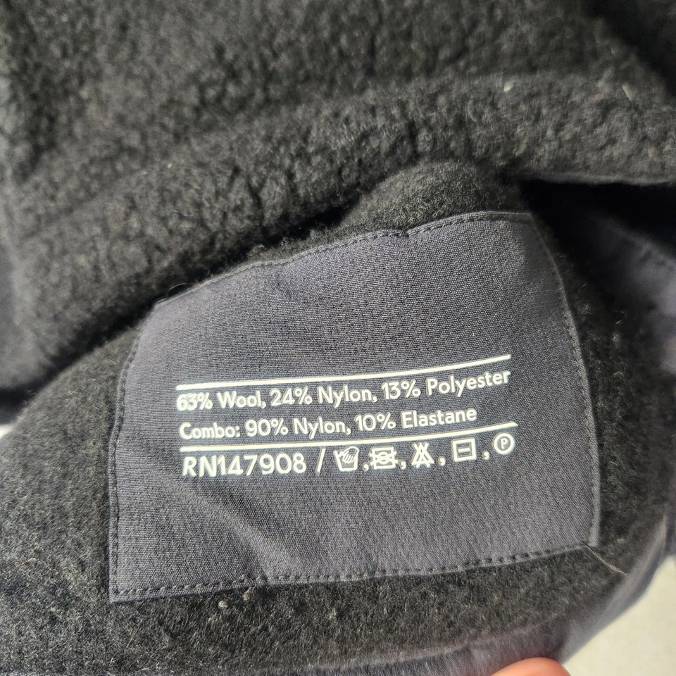 Outdoor Voices Mega Fleece Bomber Jacket Women's M Black Wool Sherpa Button Up - Image 4 of 4