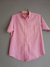 Vintage Button Down Pink Short Sleeve Catch One Rare mod skinhead skingirl 12 10