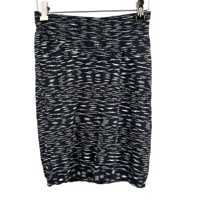 Henrik Vibskov Navy White Knit Pencil Skirt Minimal Abstract Print Size S (est)